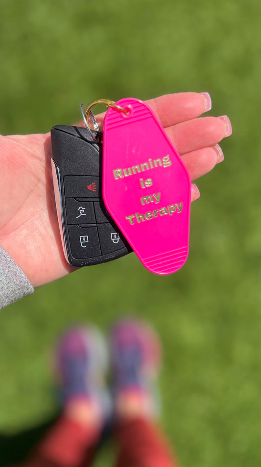 Running is my therapy "Motel" keychain