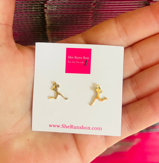 Gold Runner Girl Earrings