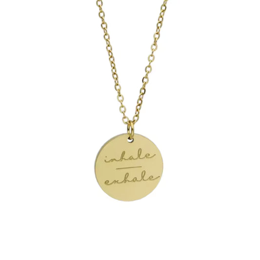 Inhale/Exhale gold necklace