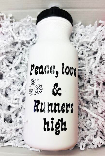 Peace, Love & Runners High Water Bottle